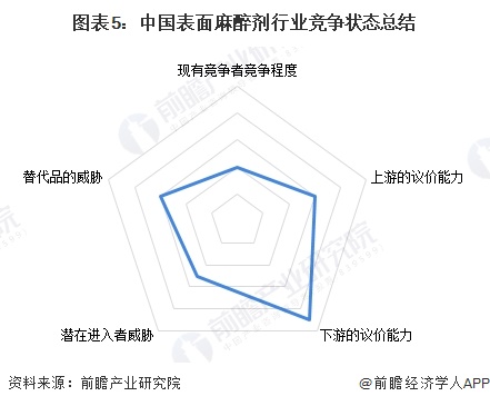 图表5：中国表面麻醉剂行业竞争状态总结