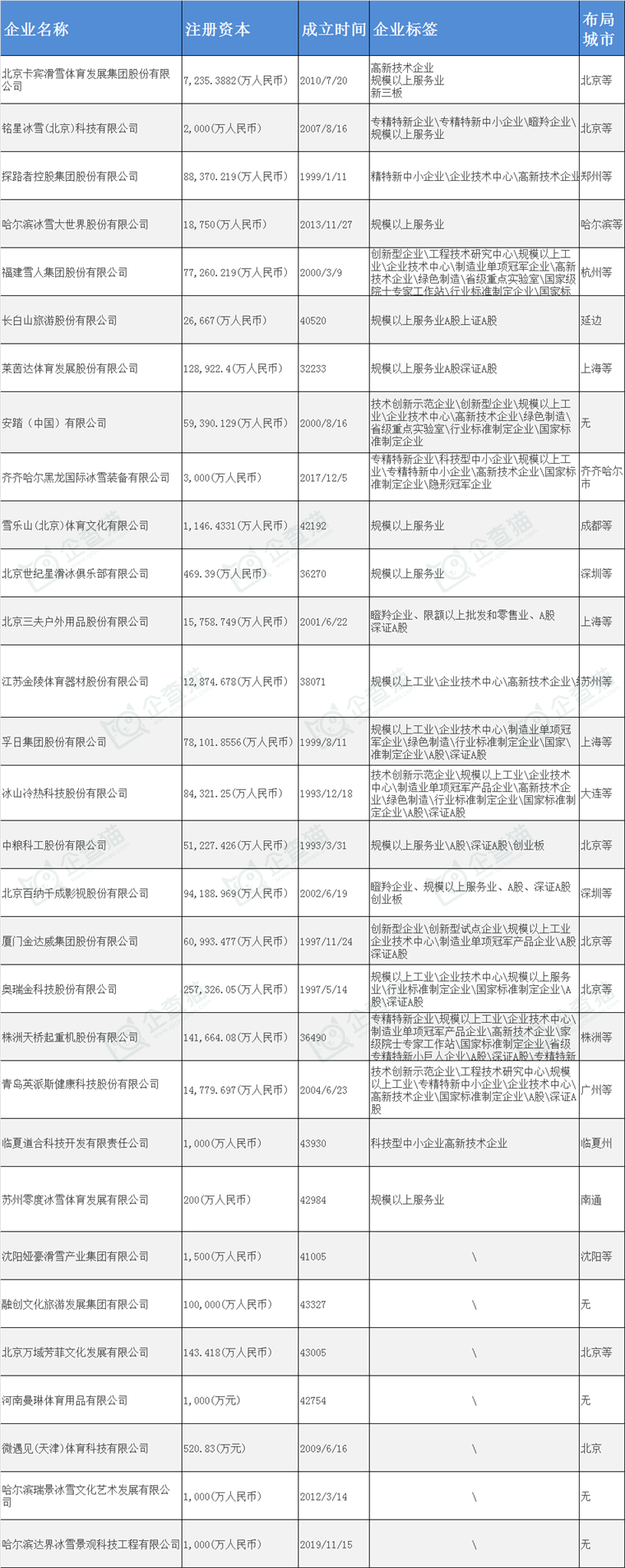 国内冰雪产业的主要企业动向如何呢？