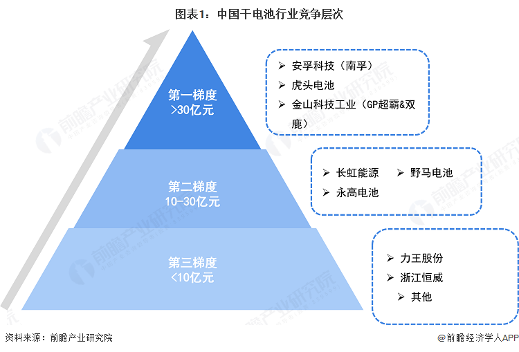 图表1：中国干电池行业竞争层次