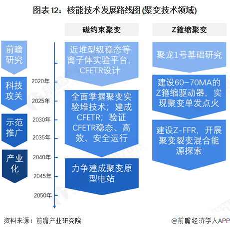 图表12：核能技术发展路线图(聚变技术领域)