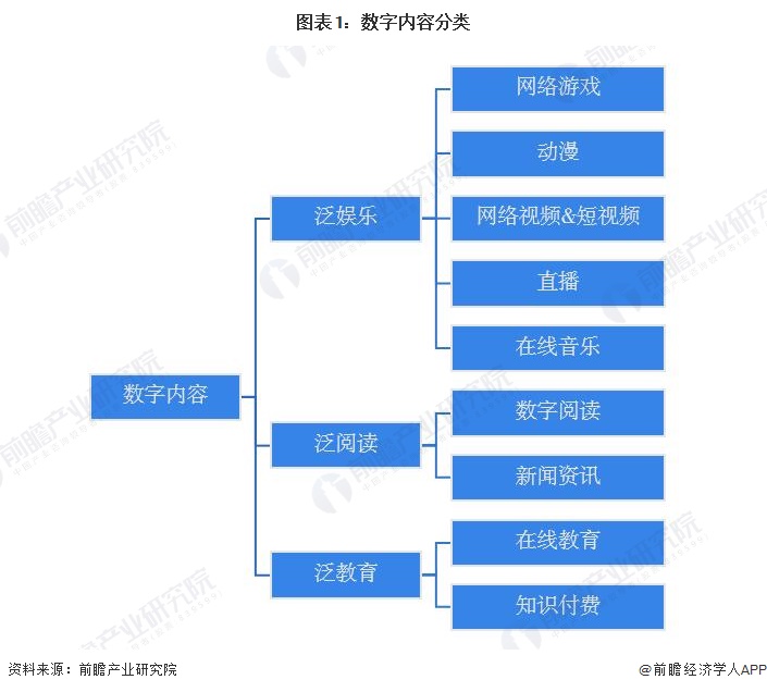 图表1：数字内容分类