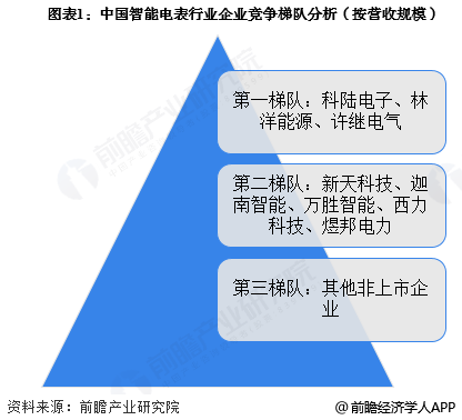 图表1：中国智能电表行业企业竞争梯队分析(按营收规模)