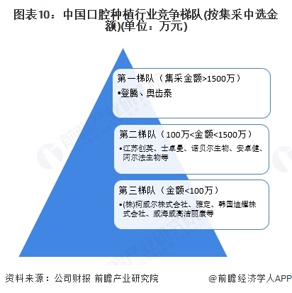 图表10：中国口腔种植行业竞争梯队(按集采中选金额)(单位：万元)