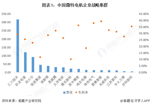 图表1：中国微特电机企业战略集群