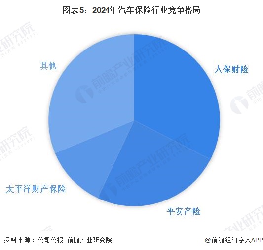 图表5：2024年汽车保险行业竞争格局