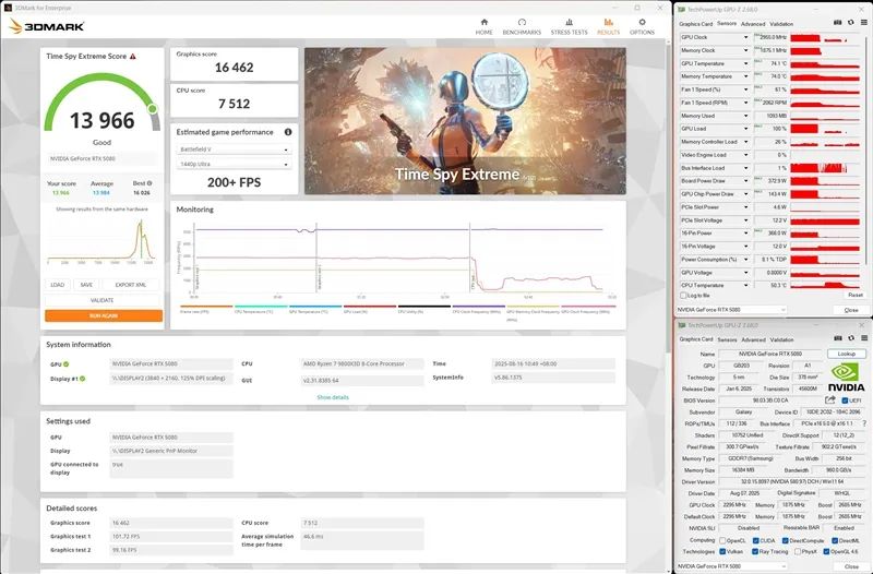竟比公版强了6%！影驰RTX 5080星曜NOX OC评测：能自由更换上盖与背板