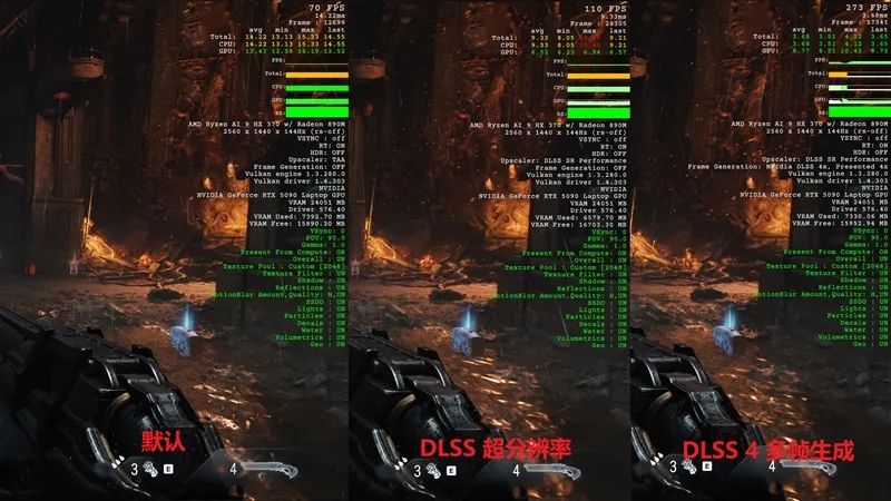 超轻薄RTX 5090游戏本体验《毁灭战士：黑暗时代》：DLSS 4轻松驾驭4K