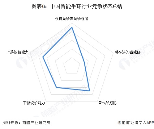图表6：中国智能手环行业竞争状态总结