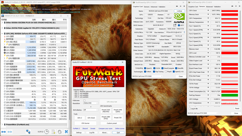 技嘉RTX 5080超级雕显卡评测：外挂风扇强化散热 四风扇烤机仅60度