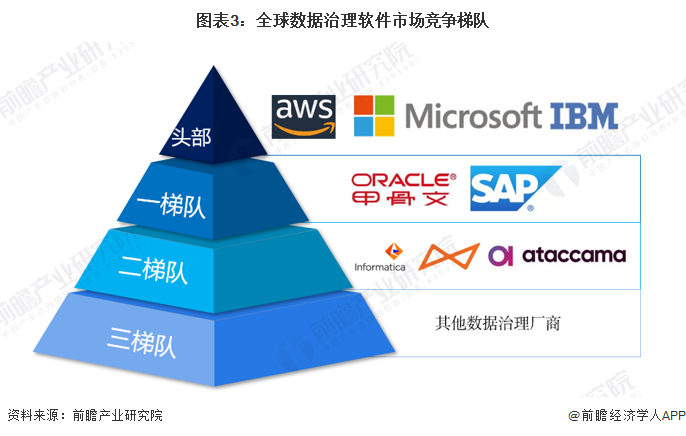 图表3：全球数据治理软件市场竞争梯队