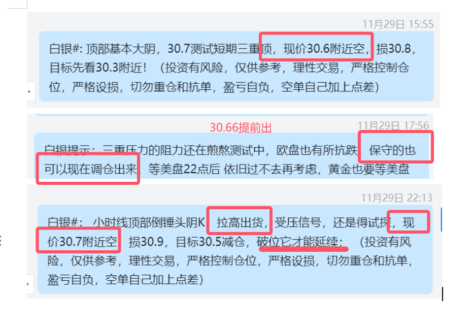 11.29 白银 30.6空，于30.66提前调仓；  30.7再空，30.5盈利减仓.png